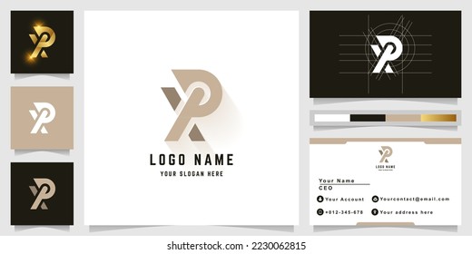 Letter XR or XP monogram logo with business card design