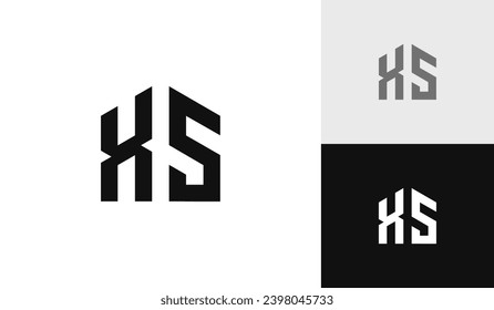 Letter XS initial with house shape logo design