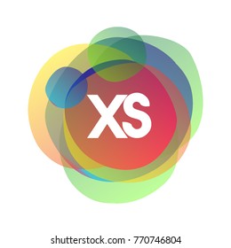 Letter XS logo with colorful splash background, letter combination logo design for creative industry, web, business and company.
