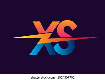 Letter XS logo with Lightning icon, letter combination Power Energy Logo design for Creative Power ideas, web, business and company.