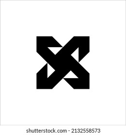 Letra XS o SX en el logotipo de vector negro