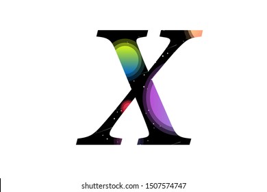 letter X,Space character for science,alphabet Space