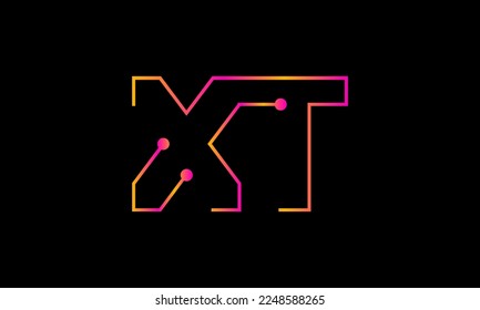 Diseño del logotipo Letter XT. Vector de diseño de monograma del logotipo XT