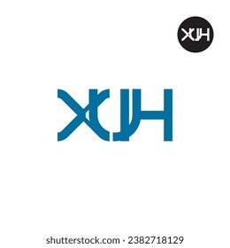 Diseño de logotipo de monograma XUH de carta
