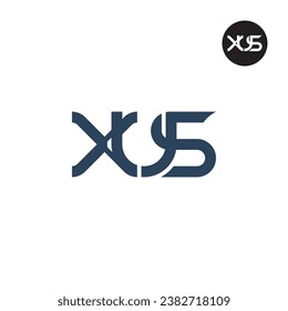 Diseño de logotipo de monograma XUS carta