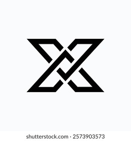 Letter Xv or Ax modern line art nexus typography logo