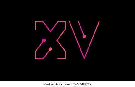 Letter XV logo design. XV logo monogram design vector