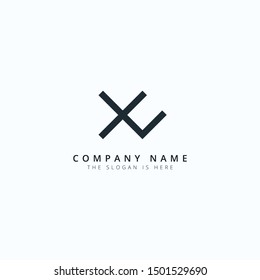 letter xv simple geometric logo vector
