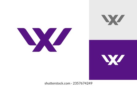 Letter XW or WX initial monogram logo design