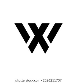 Letter Xw or Wx initial overlap modern unique typography logo