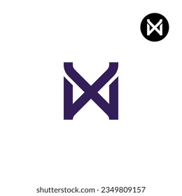 Diseño de logotipo de monograma XW WX para carta