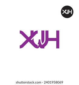 Diseño de logotipo de monograma XWH de carta