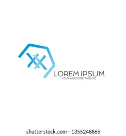 Letter XX blue Logo Icon 
