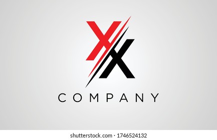 Letter XX Logo. Slice Logo Design Concept Template