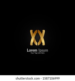 "letter XX". Minimalist, simple,digital and modern logo design.