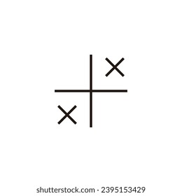 Letter xx, plus, geometric symbol simple logo vector