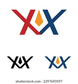 letter XX twin logo template