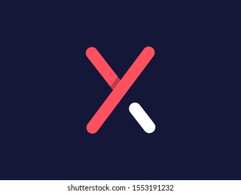 Letter XY logo design concept round line style. Abstract sign constructed from round letters X and Y. Graphic Alphabet Symbol for Corporate Business Identity. Vector element