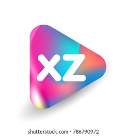 Letter XZ logo in triangle shape and colorful background, letter combination logo design for business and company identity.

