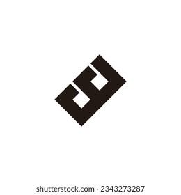 Letter y 3 square geometric symbol simple logo vector