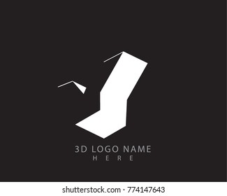 letter Y 3D logo vector with black background