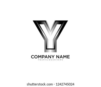 letter Y 3d style, initial logo template vector.