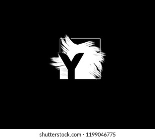 Letter Y Abstract Artistic Splash Grunge Stroke Logo