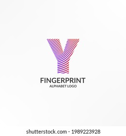 Buchstabe Y abstrakte Farbverlauf-Streifen Fingerabdruck-Vektorlogo-Design