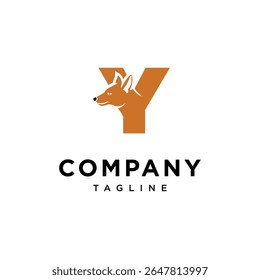 Letter Y Ajak Dog Logo Icon Vector