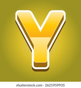 Letter Y Alphabet with Gold Gradient Color. Text Effect. Alphabet Letter Vector. High Quality Vector