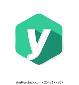 Letter y alphabet in polygon design vector