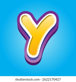 Letter Y Alphabet with Yellow and Blue Gradient. Text Effect. Alphabet Letter Vector. High Quality Vector