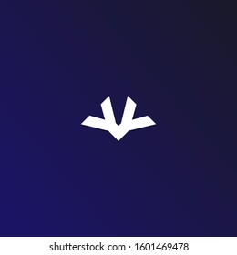 Letter Y Alphabetic Logo Design Template, Line Logo Concept, Blue and White
