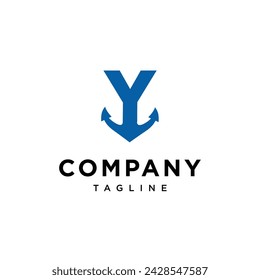 Letter Y Anchor logo icon vector template.eps