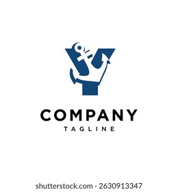 Letter Y Anchor Logo Icon Vector