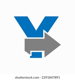 Letter Y With Arrow Icon, Financial Growth Logo Design