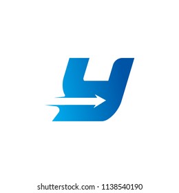 letter Y with Arrow logo Design Template