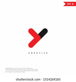 Letter Y arrow logo design template. Colorful creative sign. Universal vector icon. Modern logotype symbol