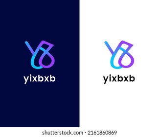 letter y and b creative modern logo design template
