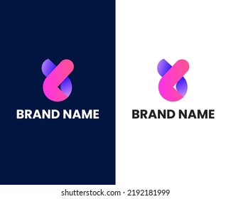 letter y and b modern logo design template