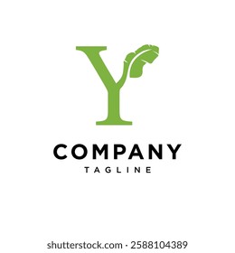 Letter Y Banana Leaf Logo icon vector