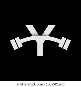 letter y with barbell icon vector logo template