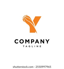 Letter Y Basket Ball Logo Icon Vector