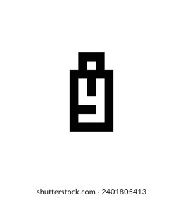 Letter y in battery geometric symbol simple logo vector