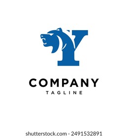 Letra Y Cabeza De Oso Logo Icon Vector