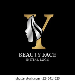 letter Y beauty face initial vector logo design element