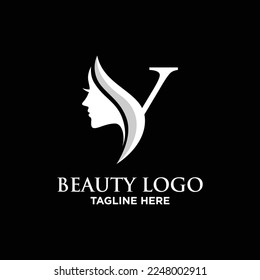 Letter Y Beauty Face Logo Design Template Inspiration, Vektorgrafik.
