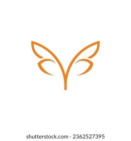 letter y beauty fly wings symbol logo vector 