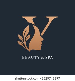 Letter Y with beauty logo design unique concept Premium Vector