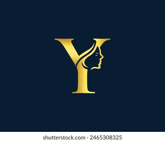 Letter Y beauty women logo design icon vector template. 